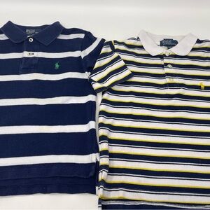 Polo by Ralph Lauren Kids Polo Shirts - Navy, White, and Yellow Stripes